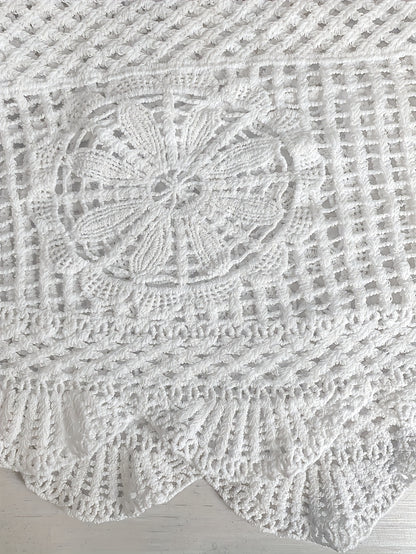 Women's Bohemian Crochet Cover-Up - Lightweight Semi-Sheer Loose Fit Bell Sleeve Top with Lace-Like Cut-Out Design, Round Neck Beachwear for Spring Summer Fall, Elegant Casual Chic Handcrafted Look, Summer Layering Piece, Handcrafted Fashion
